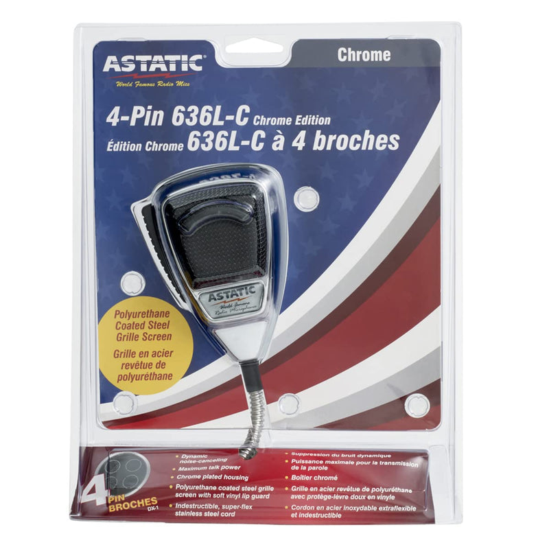 [AUSTRALIA] - ASTATIC 302-10187 4-Pin Noise-Cancelling Microphone (Chrome) 