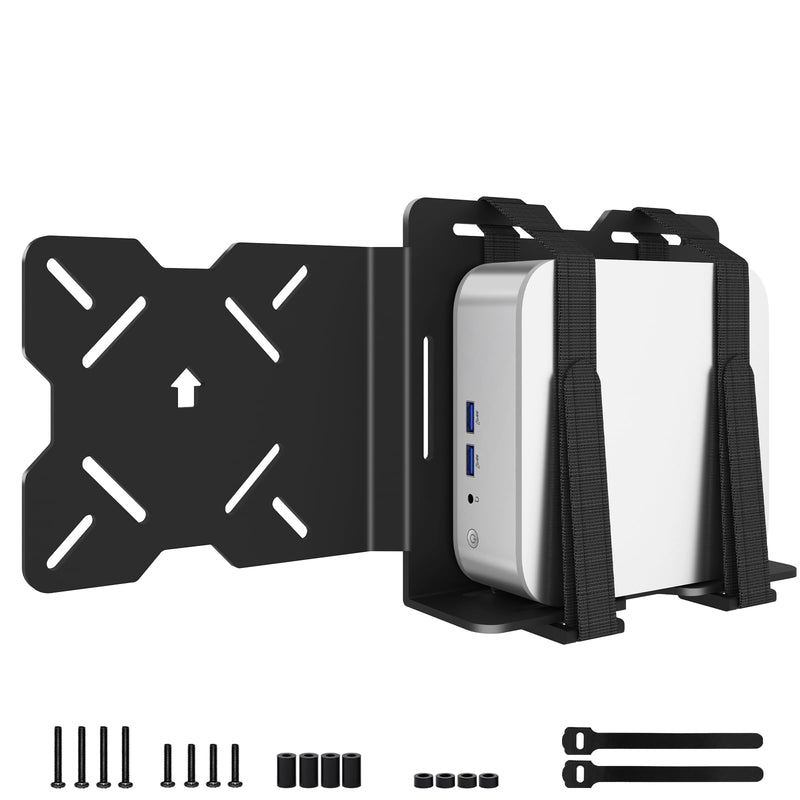 Universal Mount for Geekom Mini PC Mount, for Geekom A6, A5, ‎A8, AX8 Max,A9, IT13 Mini PC, Vesa Mount/Connect VESA Arm, Mounts on The Back of a Monitor with Screws, Black