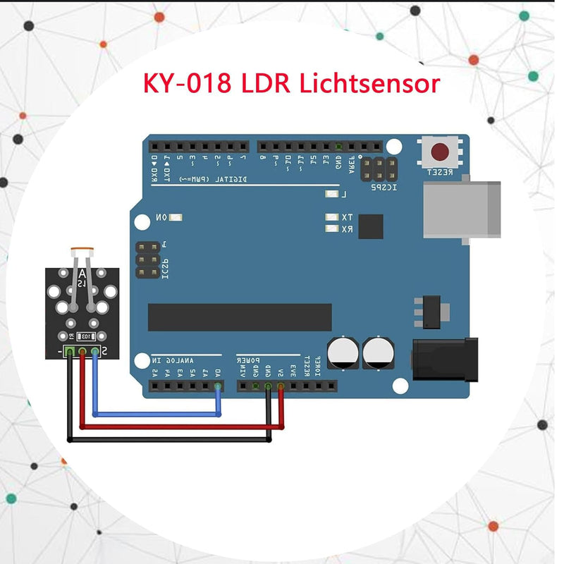 KY-018 LDR Light Sensor Module with Output with Photoresistor Brightness Sensor Photo Wall Level Module Brightness Sensor Pack of 10