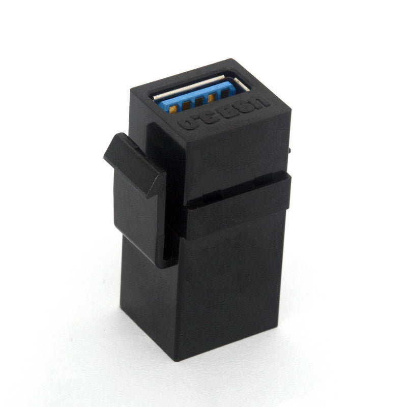 BSHTU USB 3.0 Keystone Jack Inserts, USB Adapters Cable Interface Coupler Female to Female Connector Extension for Wall Plate Outlet Panel - 2 Packed (Black,USB 3.0 Straight) Black,USB 3.0 Straight