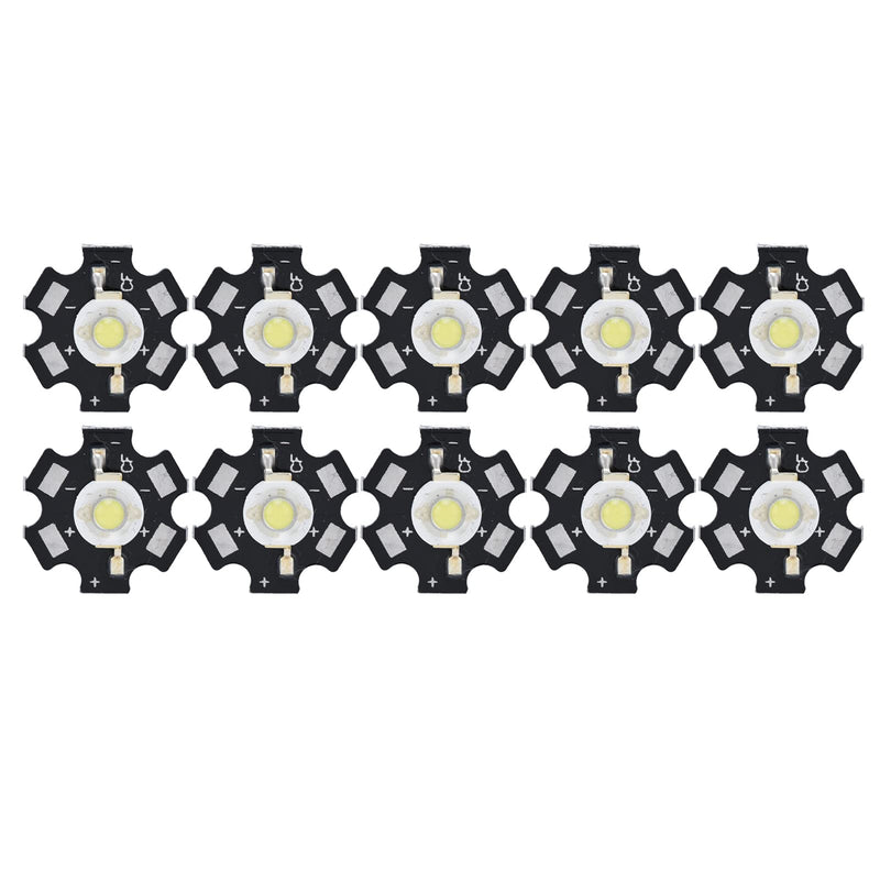 Pack of 10 Lamp Beads, Diode Chips, 3 V LED Chip Bulb, 6500 K Integrated Chip Light Source, SMD Lamp Chip Bulb for Ceiling Light, Downlight, DIY Lighting White Light 1W