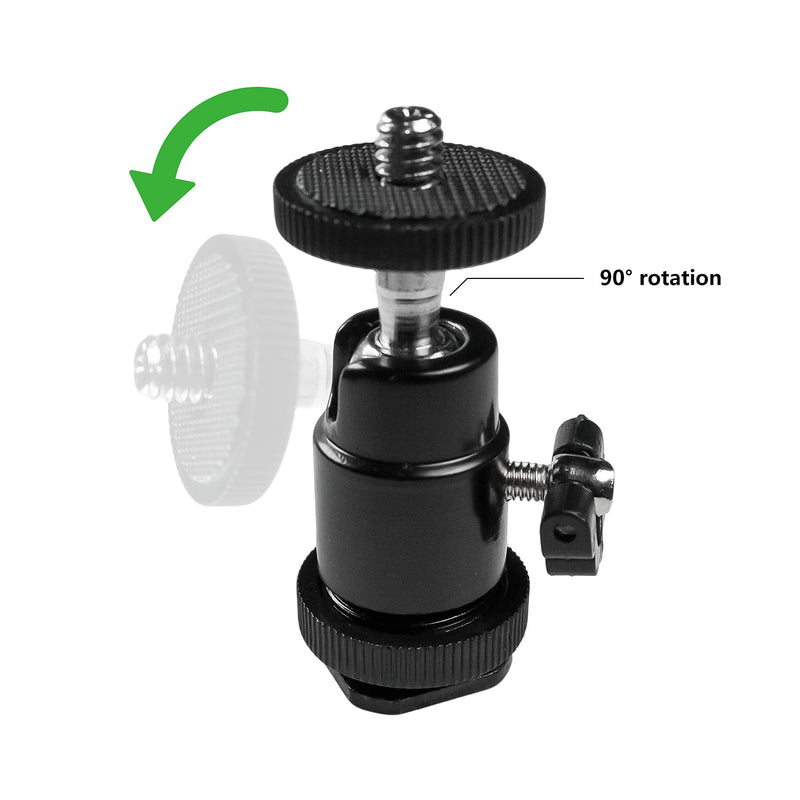 [AUSTRALIA] - Hot Shoe Phone Mount for Camera, Ball Head Adapter with Phone Clamp - 360° Rotatable Smartphone Holder for DSLR/Mirrorless/Action Cam Live Streaming 