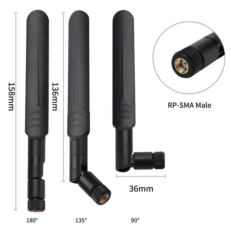 2 x 8dBi 2.4GHz 5GHz 5.8GHz Dual Band WiFi RP-SMA Male Antenna | 2 x 35CM U.FL/IPEX to RP SMA Female Pigtail Cable for Mini PCIe Wireless Card Routers, PC Desktop FPV UAV Drone PS4 Build