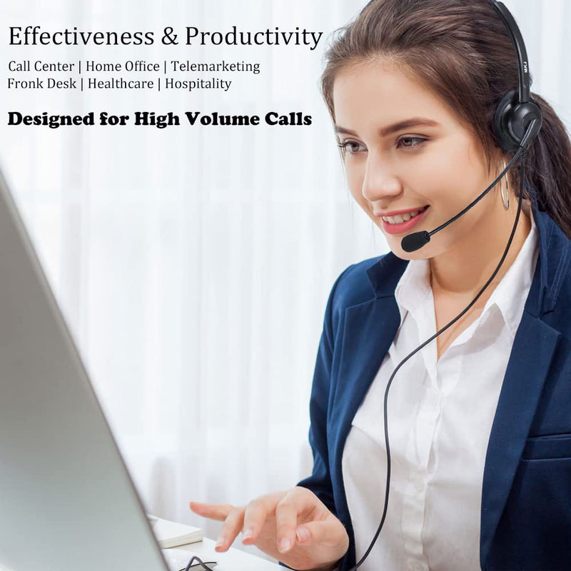 [AUSTRALIA] - MKJ Cisco Headset Noise Canceling Wired Headphones with Microphone Corded RJ9 Telephone Headset for Cisco Office Phones CP-7821 7940 7942G 7945G 7961G 7962G 7965G 7971G 7975G 8865 9951 Basic Mono Headset 