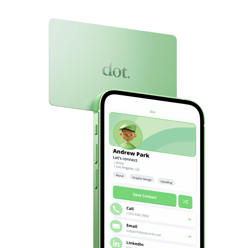 dot. Pack - Digital Business Card Starter Pack - Tap to Share - iPhone & Android (Mint)