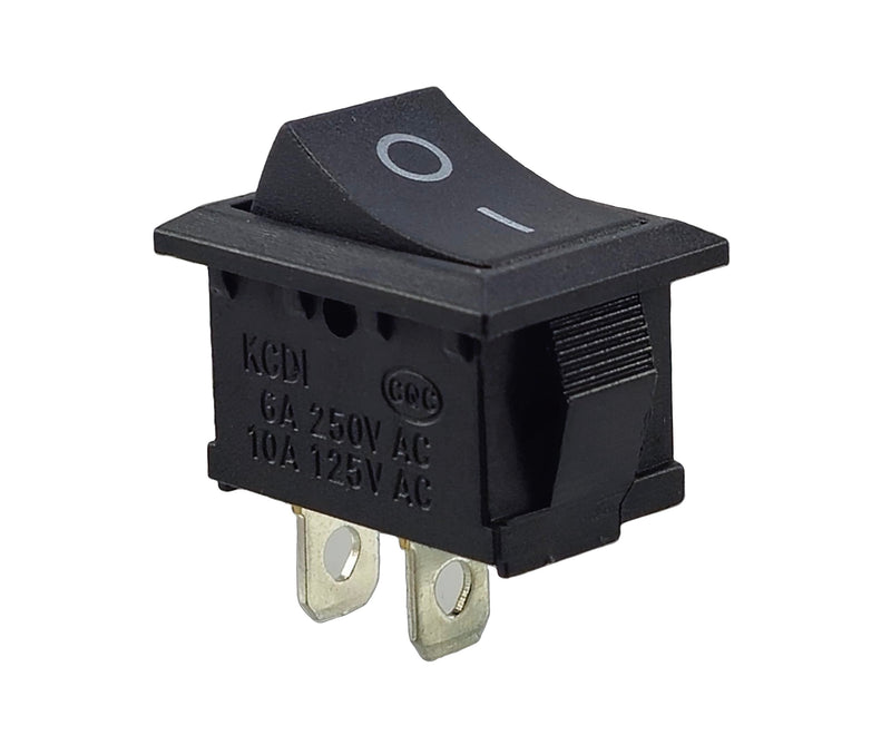 [AUSTRALIA] - Rocker Switch, Toggle Switch, Device Switch, Mini Rocker Switch 250V 6A 125V 10A AC, KCD1 (6V 9V 12V 24V 125V AC/DC) Black Rectangular 19 x 13 mm, 2-Pin On/Off 