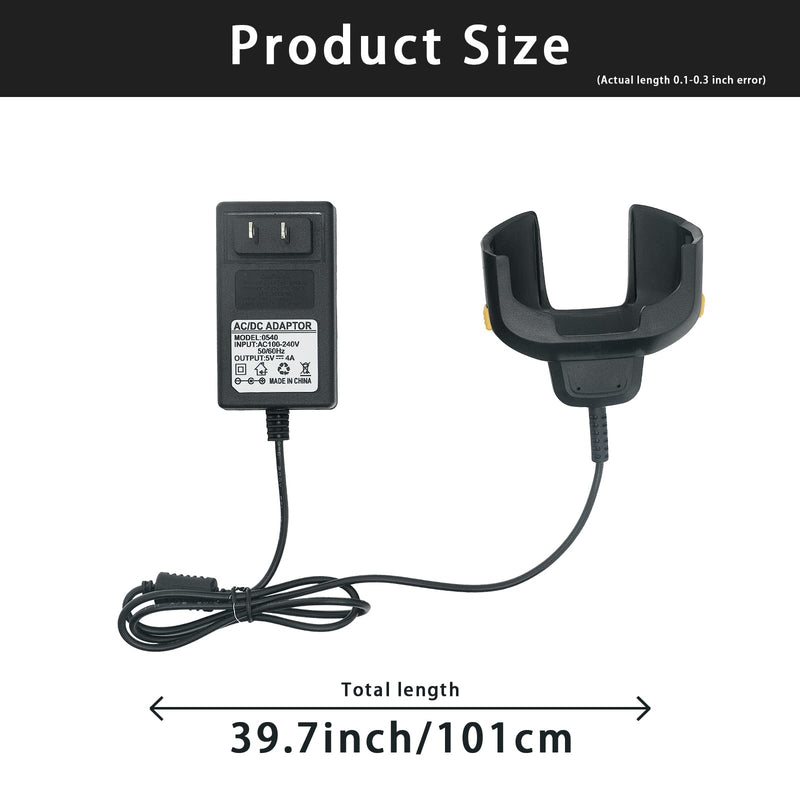 TC70 TC77 TC72 TC75 TC70X Scanner Charger Cable for Symbol Zebra PDA, 5V4A with 3.4ft Cable Android Barcode Scanners Charger, Includes Power Supply B