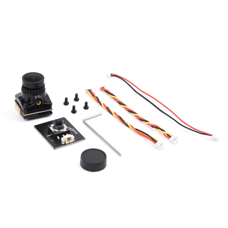 1800TVL FPV Camera Mini 2.1mm Lens 1/1.8 Camera 5V-40V PAL/NTSC with for OSD Internal Adjustable for RC FPV Racing Drone Black 1800TVL