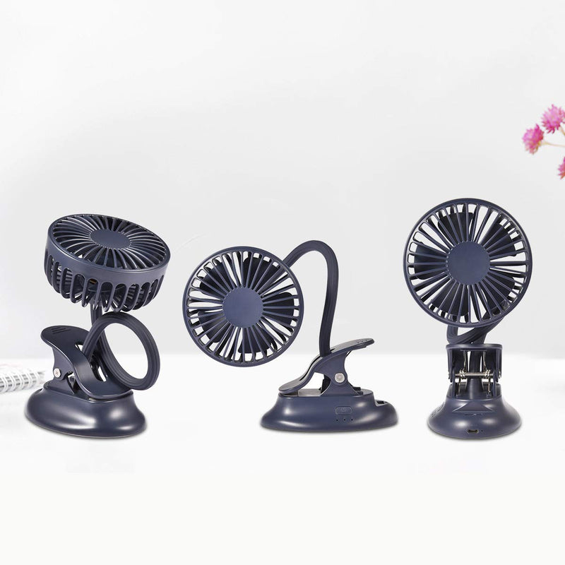 Clip on Fan Usb Fan mini Fan Battery Operated Desk Fan with Emergency Power Bank, USB Clip Fan Rechargeable Personal Fan Flexible Neck 3 Speeds Great for Beach Car Camping Dorm Bed Office