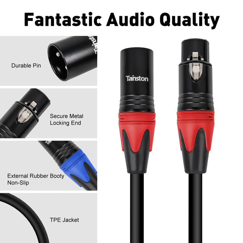 XLR Cable 25 Feet 2 Pack Premium XLR Microphone Cable 3-Pin Balanced Microphone Mic Cord Male to Female XLR Speaker Cable 25 FT