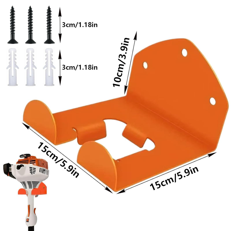 [AUSTRALIA] - Brush Cutter Holder, Wall Mount for Grass Trimmer, Garden Power Tool Hanger, with Matching Screws, for Garage Trimmer, Garden Tools - Orange 