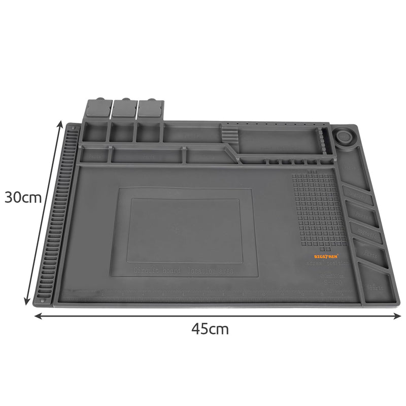 Heat Resistant Magnetic Repair & Soldering Mat Silicone 30 x 45 cm Grey 22727