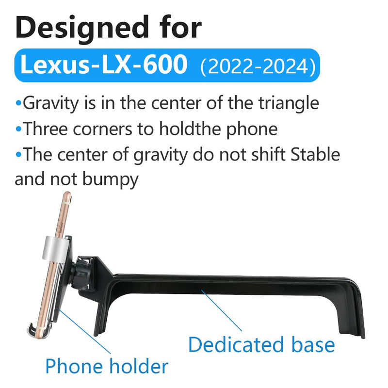 Car Phone Holder for Lexus LX 600 2022 2023 2024 2025 2026 and Lexus LX 700h 2025 2026 Auto Interior Accessories Best Cell Phones Mount Cellphone Mobile Cradle Charging Navigation Screen Stand