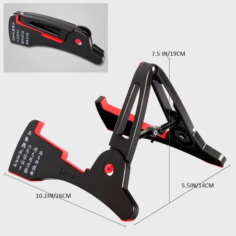 Guitar Stand Universal Folding A-Frame Non-Slip Tripod Strong Holder for Acoustic Electric Guitar Bass Ukulele Travel Portable Size