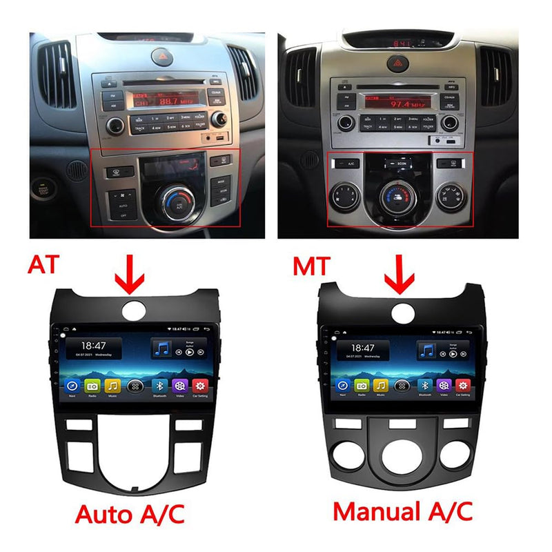 Fits for KIA Forte Cerato 2008-2013 Auto AC Black Car Radio Stereo Fascia Frame Double DIN 9 inch Dash Installation Mounting Kit A Black