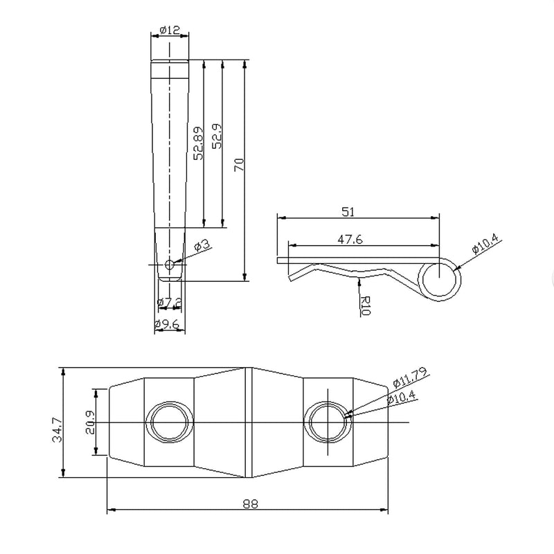 4 Pack Aluminum Double Ended Conical Coupler with Clips Pin, DJ Stage Truss Clamp - Fit F34 F33