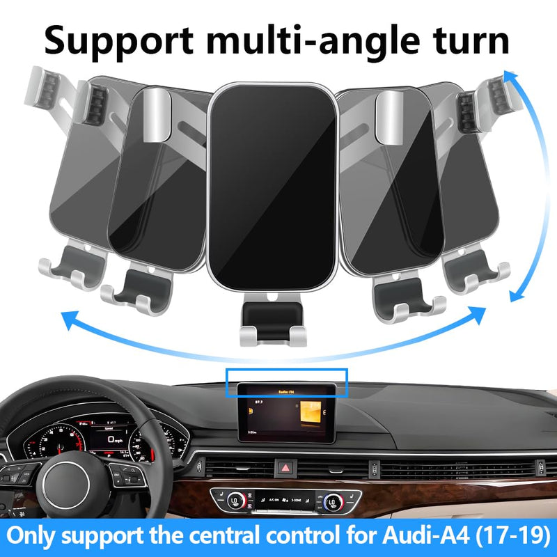 Car Phone Holder for 2017 2018 2019 Audi A4 Premium and 2018-2019 Audi A5 & 2018-2020 Q5 Premium[ 7 inch Screen ] Auto Interior Accessories Best Cell Phones Mount Cellphone Mobile Cradle Stand for A4 A5 2017-2019，Q5 2018-2020 [7-in Screen]