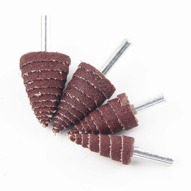 20 Pieces 4 Sizes Conical Grinding Heads with 6mm Universal Shank Spiral Grinding Head for Metal Wood Grinding