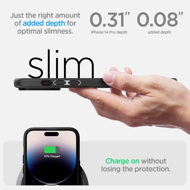 Spigen Mag Armor (MagFit) Designed for iPhone 14 Pro Case and Rugged Armor Pro Designed for Apple Watch Series 9/8/SE2/7/6/SE/5/4 45/44mm