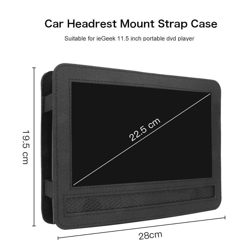 [AUSTRALIA] - ieGeek Car Headrest Mount Holder Strap Case for Swivel & Flip Style Portable DVD Player, Suitable for ieGeek 11.5 inch DVD Player 