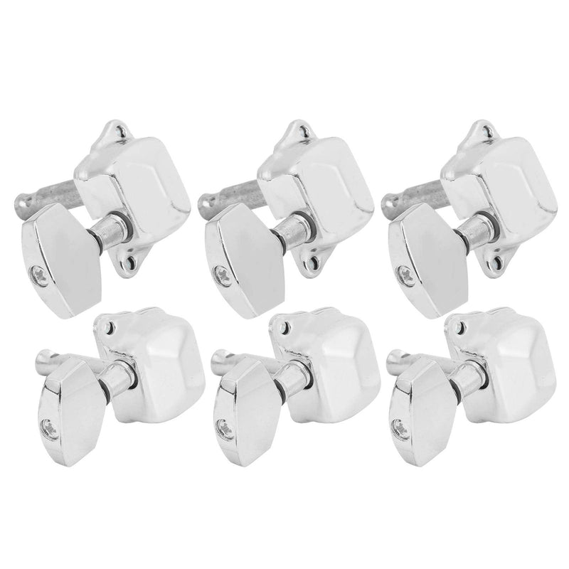 3 Left 3 Right Acoustic Guitar SemiClosed String Tuning Pegs Tuning Keys Machine Heads for Acoustic Guitar(Silver) Silver