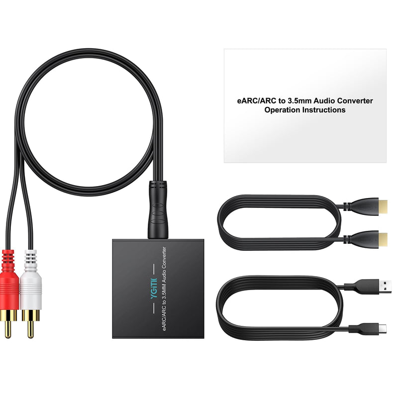 eARC Audio Extractor, HDMI ARC to 3.5mm Adapter, PCM Stereo Audio | Converts TV eARC/ARC audio to 3.5mm stereo for headphones, speakers and amplifiers with TV remote volume support