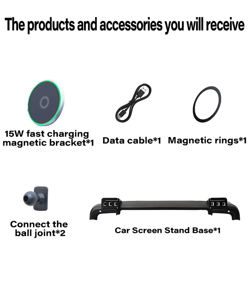 Car Phone Mount for Ford Ranger 2023 2024 2025 12.1" Screen Accessories | MagSafe 15W Fast Wireless Charger Cell Phone Holder,360° Rotatable 3D Fit Navigation Clip-On Cradle,will Not Block Air Vents fit for 2023-2025 Ford Ranger(12.1 Inch Screen)