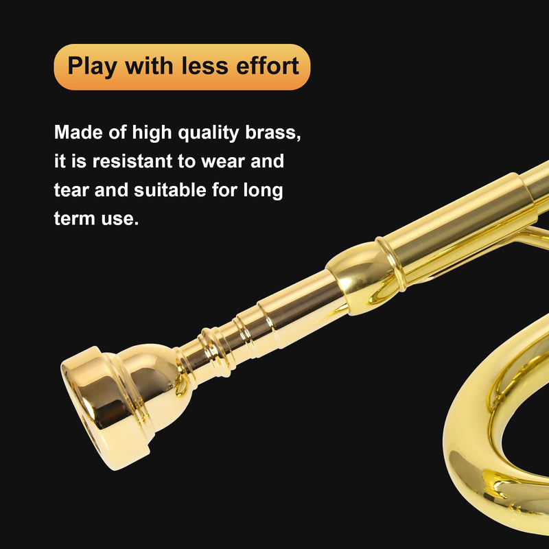 3C 5C 7C Trumpet Mouthpiece Instrument Mouthpieces, Gold-plated Trumpet Mouthpiece Replacement - For Beginners & Professionals, Trumpet Instrument Accessories 3C 5C 7C Gold