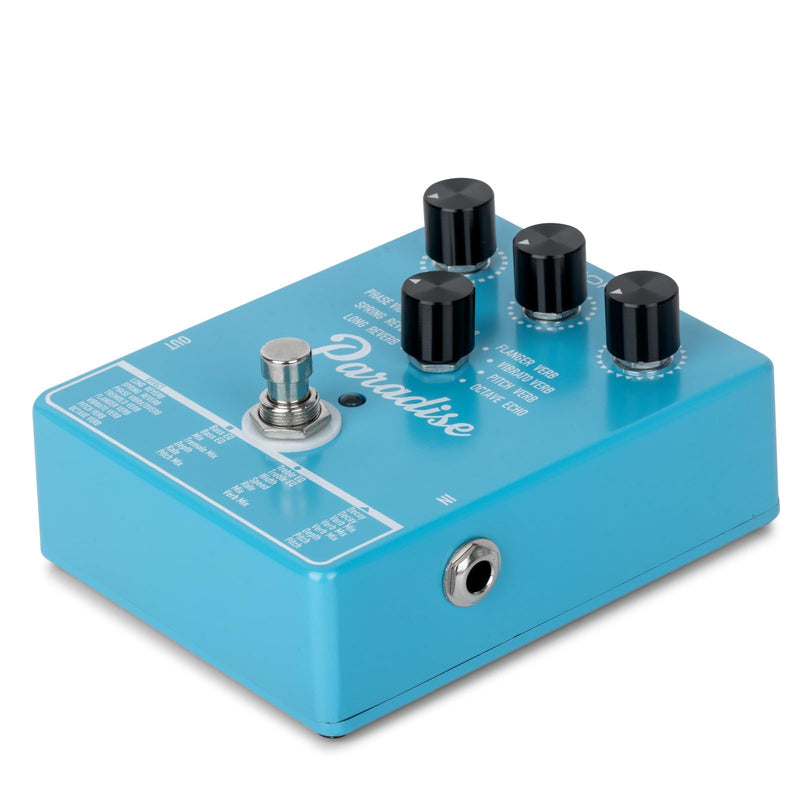 Paradise Multi-Reverb Pedal - 8 Reverb Effects with EQ & Modulation Controls | Versatile Sound Shaping for Guitar & Bass | 9V DC Power Supply