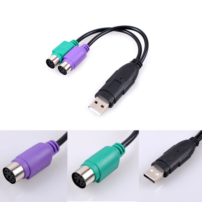 [AUSTRALIA] - UCEC PS/2 to USB Adapter Converter for PS2 Keyboard Mouse Black PS/2 to USB 