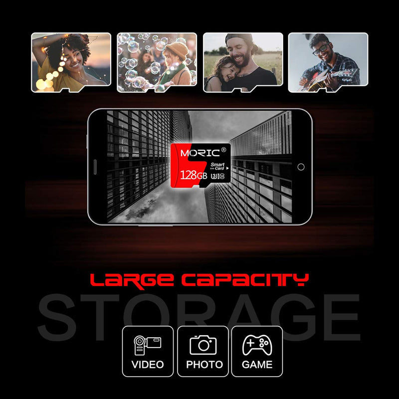 [AUSTRALIA] - MORIC 2 Pack 128GB Micro SD Card with Adapter High Speed Memory Card,C10 A1 Memory TF Card for Camera/Dash Cam/Smartphone/Tablet/Drone 128GB*2 