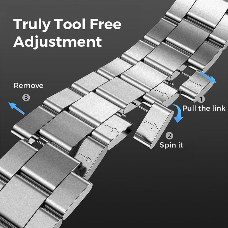 No Tool Titanium Magnetic Bands Compatible with Galaxy Watch Ultra 47mm (2026/2025/2024), No Gap Design Titanium Metal Strap Wristband Accessory for Galaxy Watch 7 Ultra 2 1 47mm silver