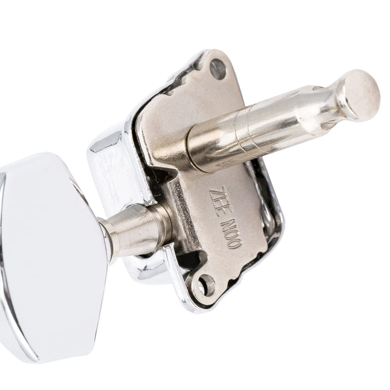 Musiclily Pro 3+3 Semi-closed Guitar Tuners String Tuning Pegs Keys Machine Heads Set for for Acoustic or Electric Guitar,Chrome Half Moon Button Chrome