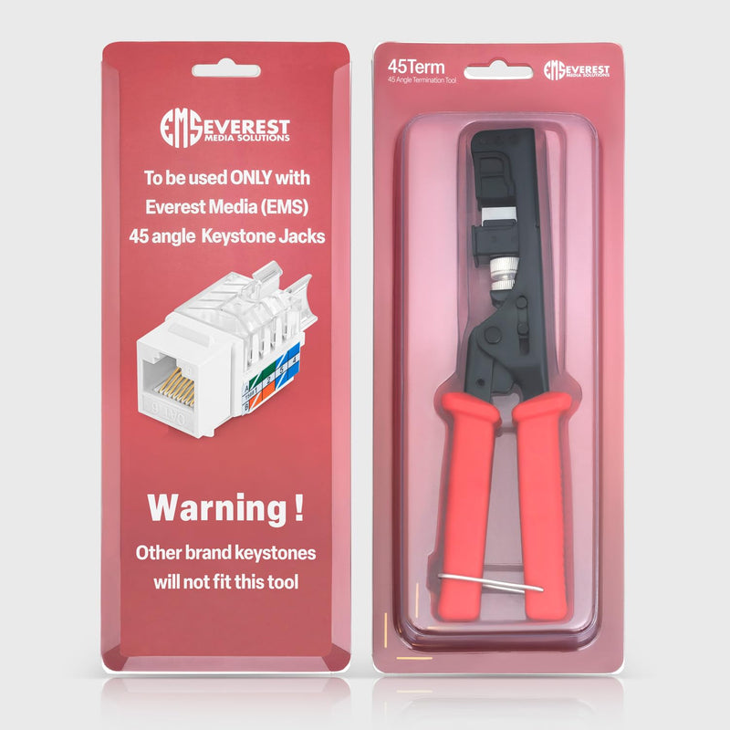 Everest Media Solutions Bundle – 2 Items: 45Term - Speed Termination Tool + 10 Pack of RJ45 CAT6 UTP Keystone Jacks - Blue