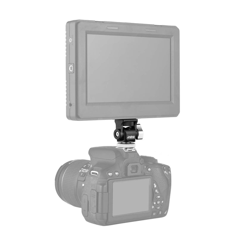 [AUSTRALIA] - Andoer Mini Monitor Mount Tripod Head Cold Shoe Adapter Aluminum Alloy 1/4 Inch Screw for Mounting Camera Monitor Flash Microphone LED Fill Light 