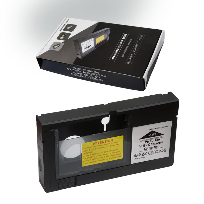 VHS-C Tape Cassette Adapter for Camcorders Motorized VHS VHS-C to VHS – Ideal for VCR Player, Video Cassette Player and VHS to Digital Converting