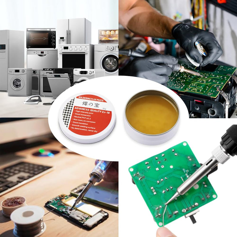 DAZISEN 50 g Solder Paste - Solder Flux Tin Paste, Solder Wick, Flux Solder Paste No Clean Formulation, Solder Flux Paste for Mechanics, Metal, Tin, PC Cards, Components (Net Weight 50 g)