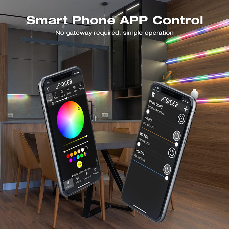 GLEDOPTO WLED Digital Strip Light Controller WiFi DC5-24V Support WS2812 2811 SK6812 and Other RGB RGBW Strip Lights 800 ICs DIYable