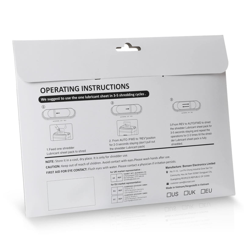 Bonsaii Paper Shredder Lubricant Sheets, 24-Pack (8.4 x 5.9 inch/Piece) 24 PACK