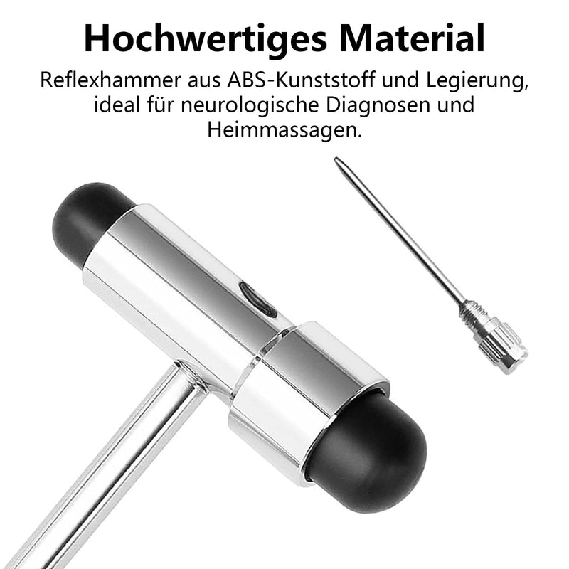 Yuiturt Reflex Hammer Medicine with Built-in Brush, Neuro Reflex Hammer with Double Plastic Head, Neurological Reflex Hammer Heavy, Multifunctional Reflex Diagnostic Hammer for Neurological Tests