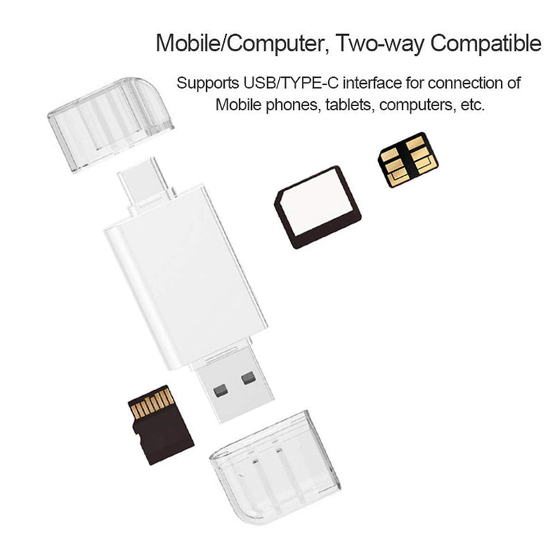 Xiwai USB-C Type C/USB 2.0 to NM Nano Memory Card & TF Micro SD Card Reader for Huawei Cell Phone & Laptop