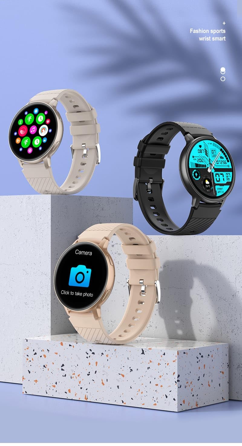 Smart Watch for Women, Elegant Smartwatch with 2 Bands (Black) | Elegant women smartwatch with 2 bands. Supports Bluetooth calling, notifications and real-time health fitness tracking.