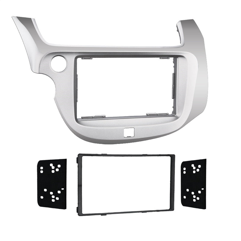 Metra 2009 - 2013 Honda Fit Dash Kit Double Din for Radio Install Silver & 40-HD10 Factory Antenna Cable to Aftermarket Radio Receivers for Select Honda/Acura Vehicles Kit + Receivers