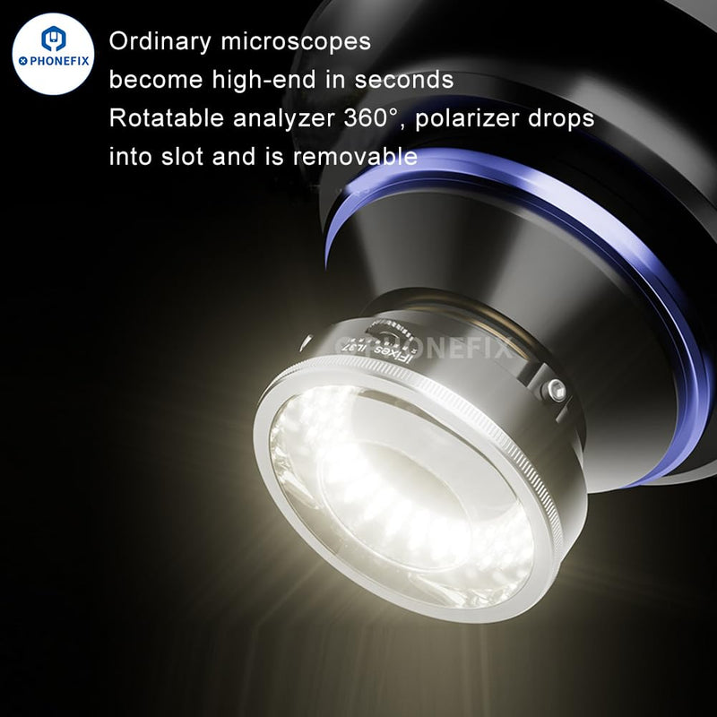 Microscope Polarized 96-LED Ring Light Anti Glare Microscope Lamp Illuminator for Soldering Repair Industrial Camera