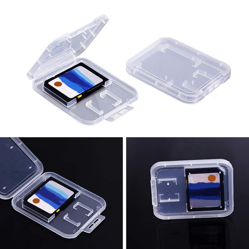 10pcs Clear Plastic Memory Card Case Compatible with SD Micro SD T-Flash Card