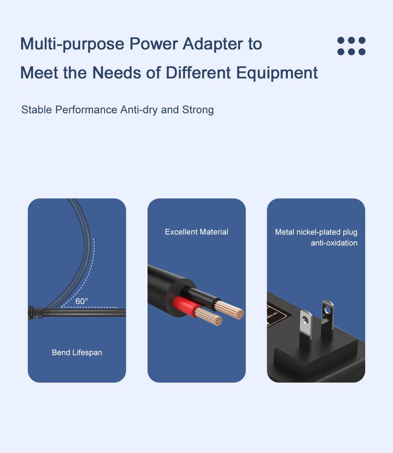 9V Power Adapter fit for Casio Keyboard AD-5 AD-5MU WK-110 WK-200 LK-43 LK-100 CT-360 CTK-496 CTK-573 CTK-611 CTK-700 CTK-710 CTK-2100 CasioTone Piano Keyboard Power Supply Cord