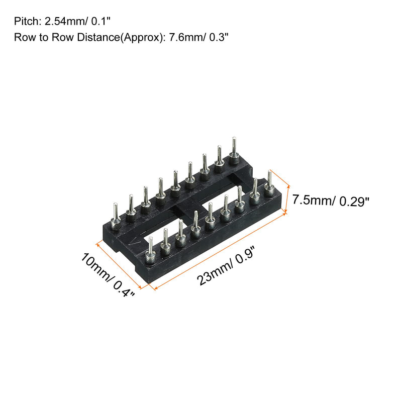 [AUSTRALIA] - sourcing map DIP IC Chip Socket Adapter Flat Pin 18P 2.54mm Pitch IC Socket for PCB Board Chip 10 Pack 