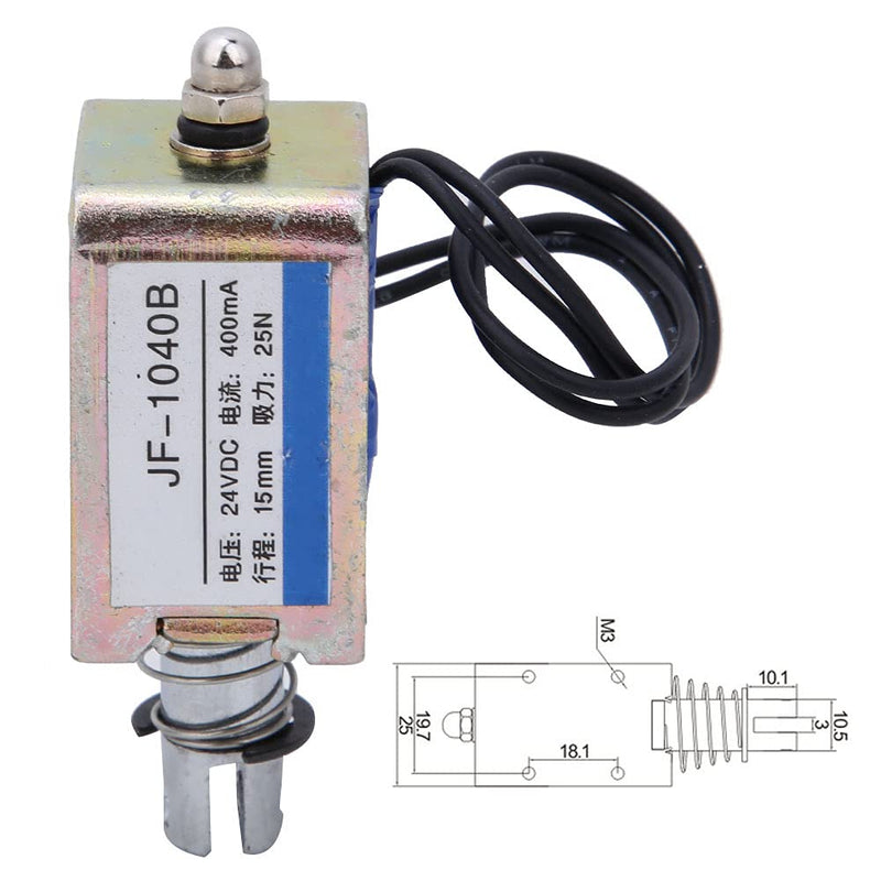 Jeanoko Low Friction 15 mm Hub Push Pull Electromagnet Antioxidation 25N 24V JF-1040B Magnetic Electromagnet Easy Installation for Vending Machines