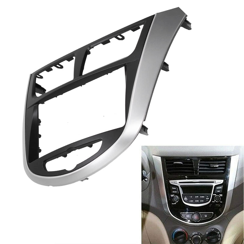 Yctze Radio Stereo Dash Installation Trim Kit, 2Din Center Control DVD Fascia Navigation Panel Frame Fit for i25//Accent 2010-2014