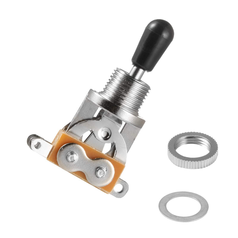 3 Way Short Straight Guitar Toggle Switch Pickup Selector with Tip Knob Caps Compatible with Gibson Toggle Les Paul Electric Guitars(Chrome Tip) Chrome Tip